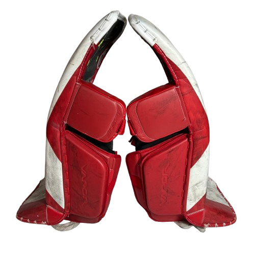 Bauer Vapor Hyperlite - Jambières de gardien Pro Stock d'occasion (blanc/rouge)